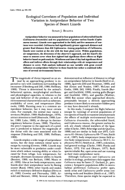 Ecological Correlates of Population and Individual Variation in