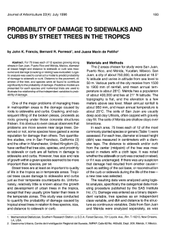 PROBABILITY OF DAMAGE TO SIDEWALKS AND CURBS BY