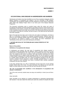 Occupational Skin Disease in Hairdressers and Barbers
