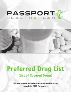 Preferred Drug List - Passport Health Plan