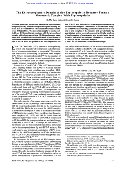 The Extracytoplasmic Domain of the Erythropoietin