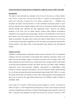 1 1 Social Protection for female farmers in Zimbabwe within the