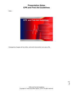 Presentation Notes for CPR and First Aid Guidelines