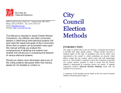 City Council Election Methods