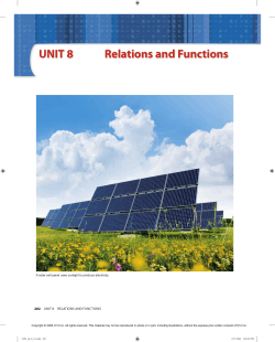 UNIT 8 Relations and Functions