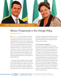 Mexico: Prospects for a New Foreign Policy