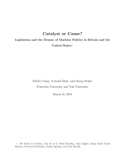 Catalyst or Cause? Legislation and the Demise of Machine Politics