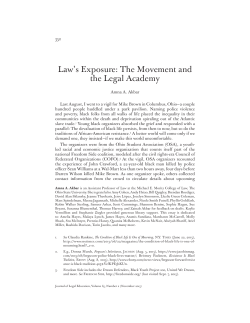 Law`s Exposure: The Movement and the Legal Academy