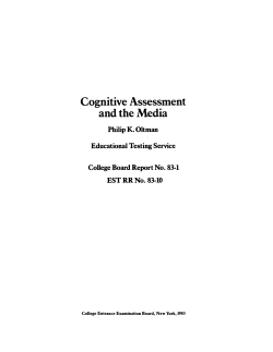 Cognitive Assessment and the Media - College Board