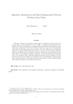 Migration, Remittances and Rural Employment Patterns