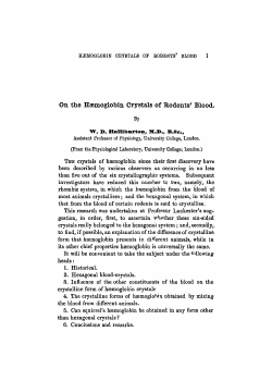 On the Haemoglobin Crystals of Rodents` Blood.