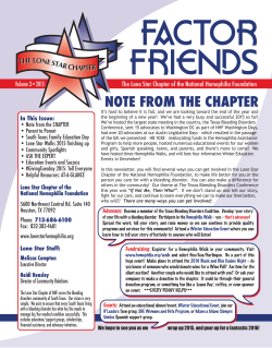 English - Lone Star Chapter of the National Hemophilia Foundation