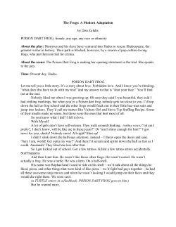 The Frogs: A Modern Adaptation by Don Zolidis POISON DART