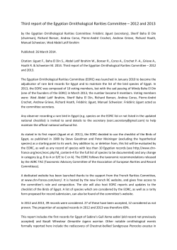 Third report of the Egyptian Ornithological Rarities Committee