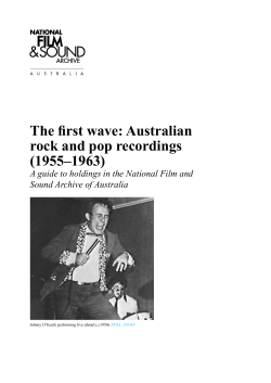 The first wave: Australian rock and pop recordings