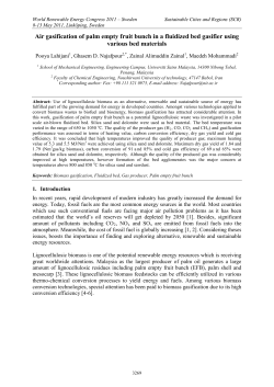 Air gasification of palm empty fruit bunch in a fluidized bed gasifier