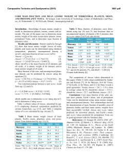 CORE MASS FRACTION AND MEAN ATOMIC WEIGHT OF