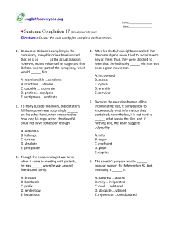 Sentence Completion 17