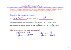 Direction the parabola opens...