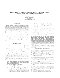 Extensions to Phone-State Decision-Tree