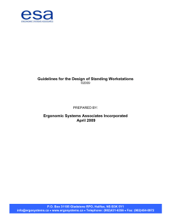 ESA`s Guidelines for Designing Standing Workstations