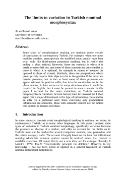 The limits to variation in Turkish nominal morphosyntax