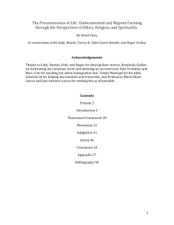 The Precariousness of Life: Undocumented and Migrant Farming