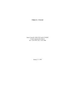 PeRpLeX: A Tutorial James Connolly, IMP-ETH Zurich CH