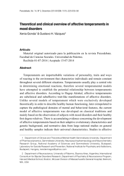Theoretical and clinical overview of affective temperaments in mood