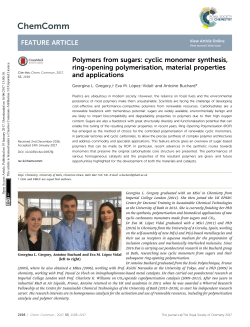Polymers from sugars: cyclic monomer synthesis