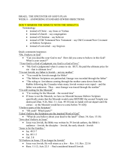 Handout - Jewish Roots of Christianity