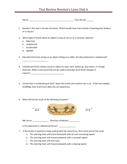 Test Review Newton`s Laws Unit 6