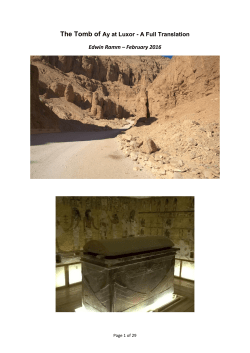 Tomb of Ay at Luxor - A Full Translation