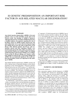 is genetic predisposition an important risk factor in age