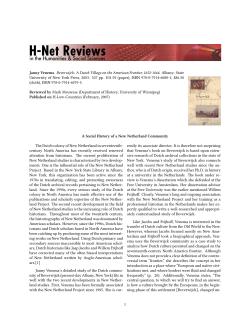 A Social History of a New Netherland Community - H-Net