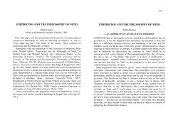 Empiricism and the Philosophy of Mind