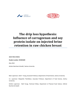The drip loss hypothesis: Influence of carrageenan and soy protein
