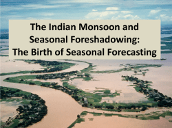 The Indian Monsoon and Seasonal Foreshadowing