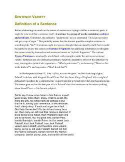 Definition of a Sentence