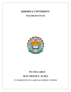 IV Semester - Krishna University
