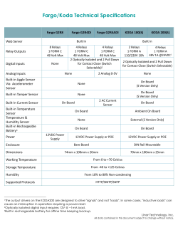 Fargo/Koda Technical Specifications