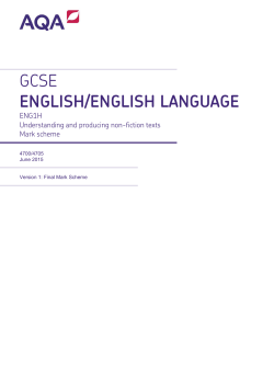 GCSE English Language Mark scheme Unit 01 - Higher and