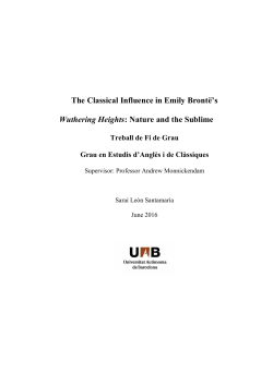 The Classical Influence in Emily Bront&euml;`s Wuthering Heights: Nature