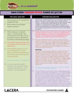 Analyzing Pension Psych Cases GC &sect;31720