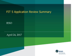 FIT 5 Application Summary Application Review (Stages 1