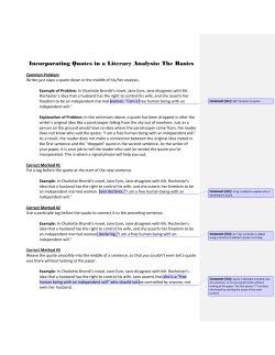 Incorporating Quotes in a Literary Analysis: The Basics