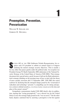 Preemption, Prevention, Prevarication