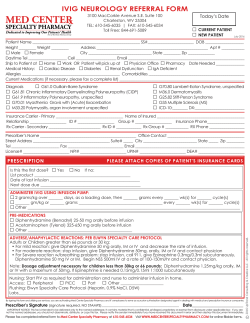 IVIG Neurology - Med Center Specialty Pharmacy