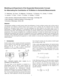 Modeling and Experiment of the Suspended Seismometer Concept