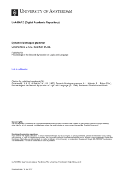 Dynamic Montague grammar Groenendijk, JAG - UvA-DARE